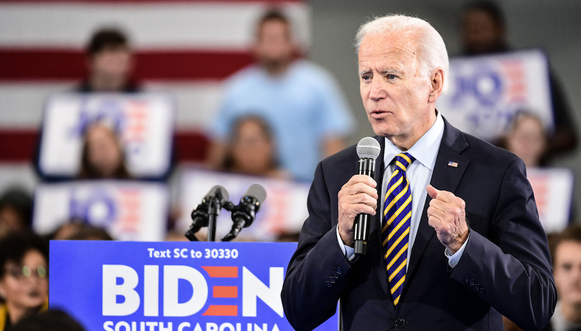 Joe Biden campaigning in South Carolina in November. Photo: Sean Rayford/Getty Images