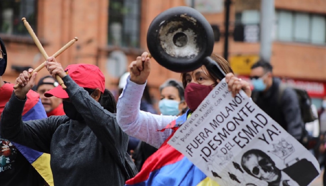 Thousands of people have taken to the streets of the main Colombian cities on Tuesday to protest against the policies of the government of President Iván Duque. This image corresponds to what happened in the center of Bogotá, shortly after noon. The demonstrations are expected to continue into the night. Today commemorates the Cry of Independence of 1810. Alexa Rochi