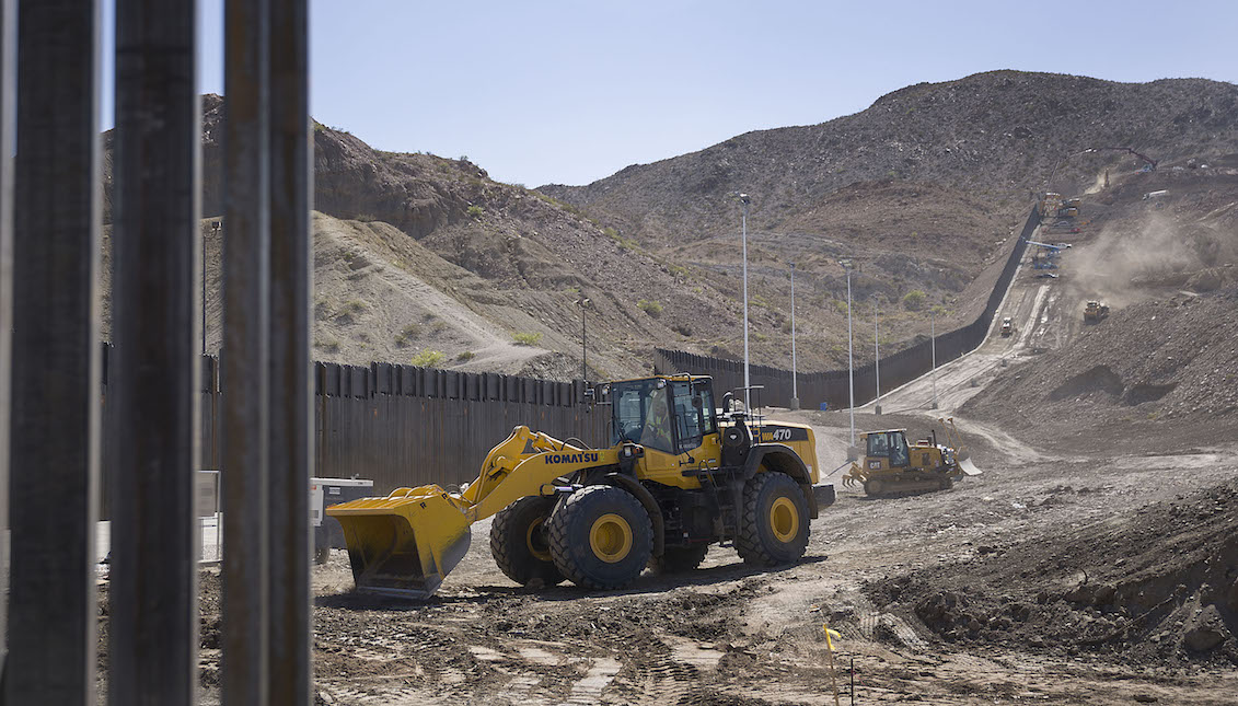 SUNLAND PARK, NM - JUNE 1: Construction teams work on a border wall that We Build The Wall Inc. is installing on June 1, 2019, in Sunland Park, New Mexico. (Photo by Joe Raedle/Getty Images)