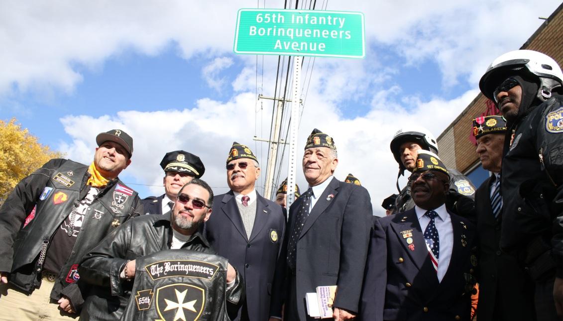 ‘Borinqueneers’, Puerto Rican veterans. Picture: Borinqueneers Avenue, Philadelphia.