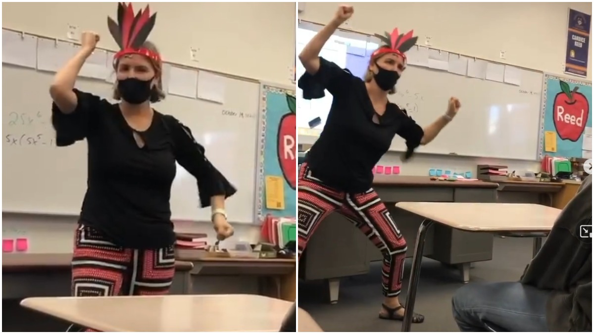 Candice Reed, the California teacher who has gone viral for mocking Native Americans.