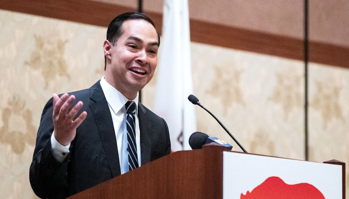 The Mayor of San Antonio, presidential candidate and former Secretary of Housing and Urban Development, Julian Castro, delivers a speech during the Annual Policy Conference of the Latino Legislative Committee of California at the Grand Hotel of California in Anaheim. Member of the Democratic Party, Julian Castro announced his candidacy for President of the United States on January 12, 2019. (United States) EFE/EPA/ETIENNE LAURENT