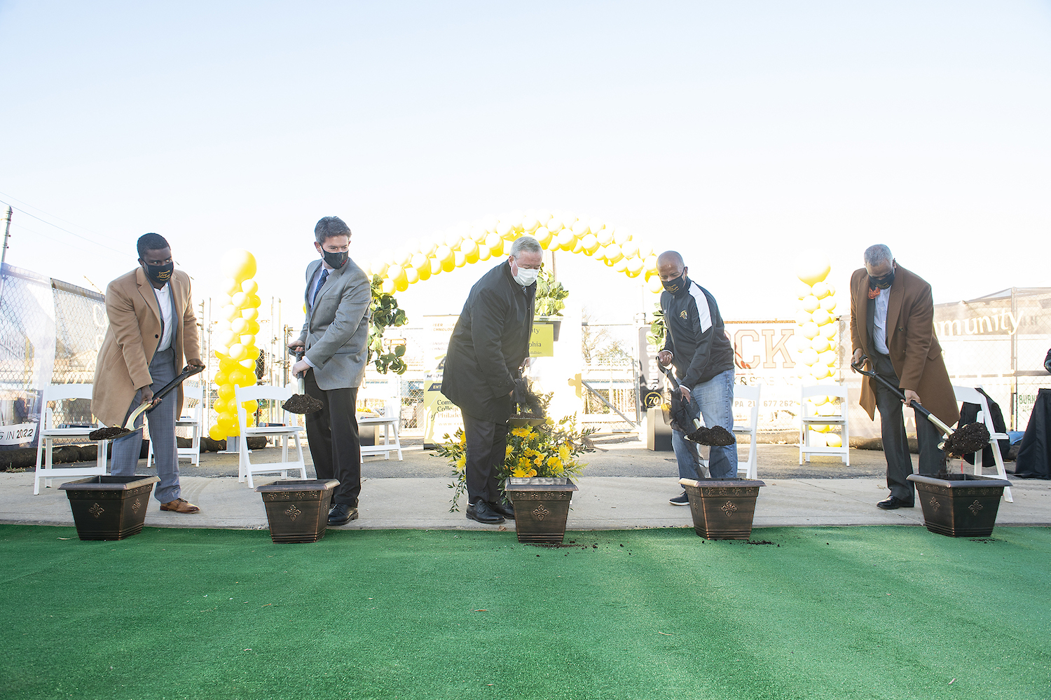 CCP and city officials break ground on the community college's new center in West Philadelphia. Photo: Community College of Philadelphia.