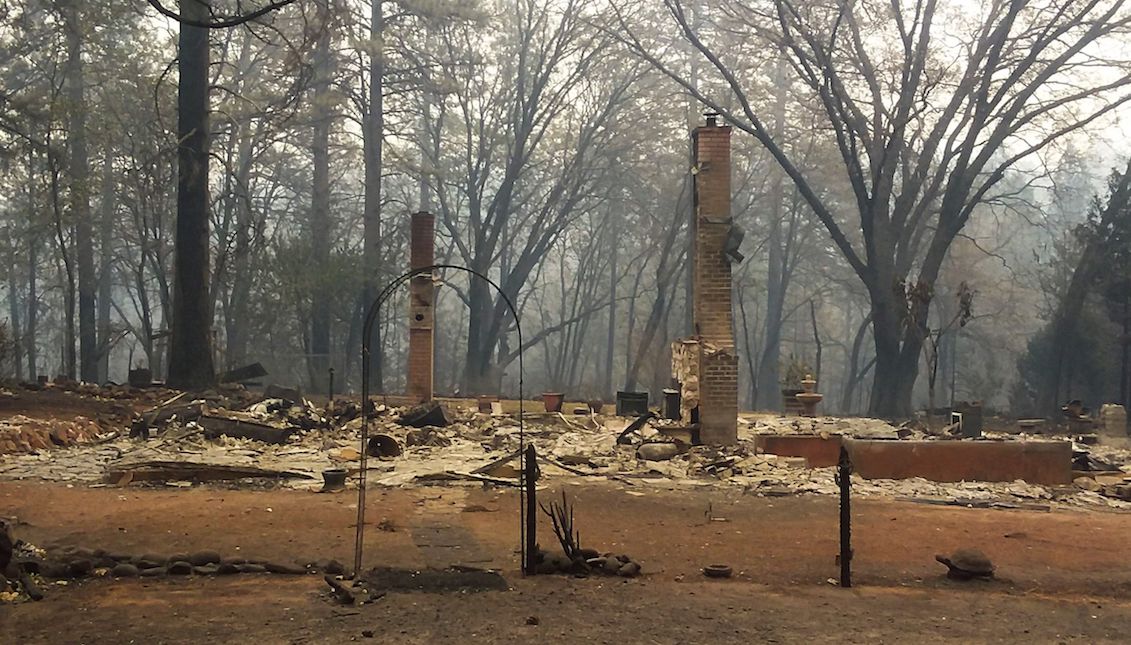 Photo courtesy of CalFire Forestry Maps on November 20, 2018, showing the state of an area devastated by fire in Magalia, California. EFE/Calfire Incident Forestry Maps.