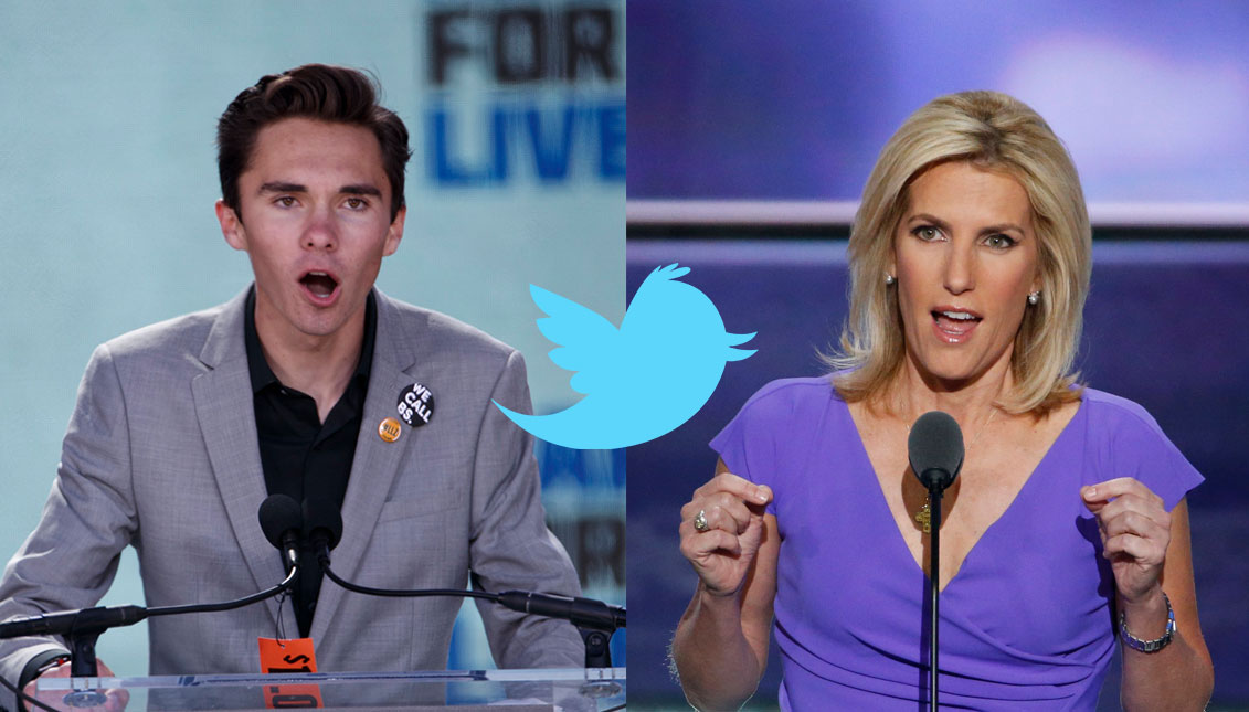 David Hogg, Marjory Stoneman Douglas High School shooting survivor, and Laura Ingraham, Fox News host. EFE