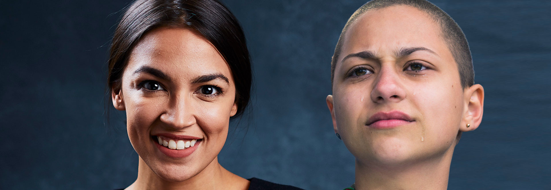 Alexandria Ocasio-Cortez and Emma Gonzalez. Photos: Corey Torpie (left) and EFE (right).