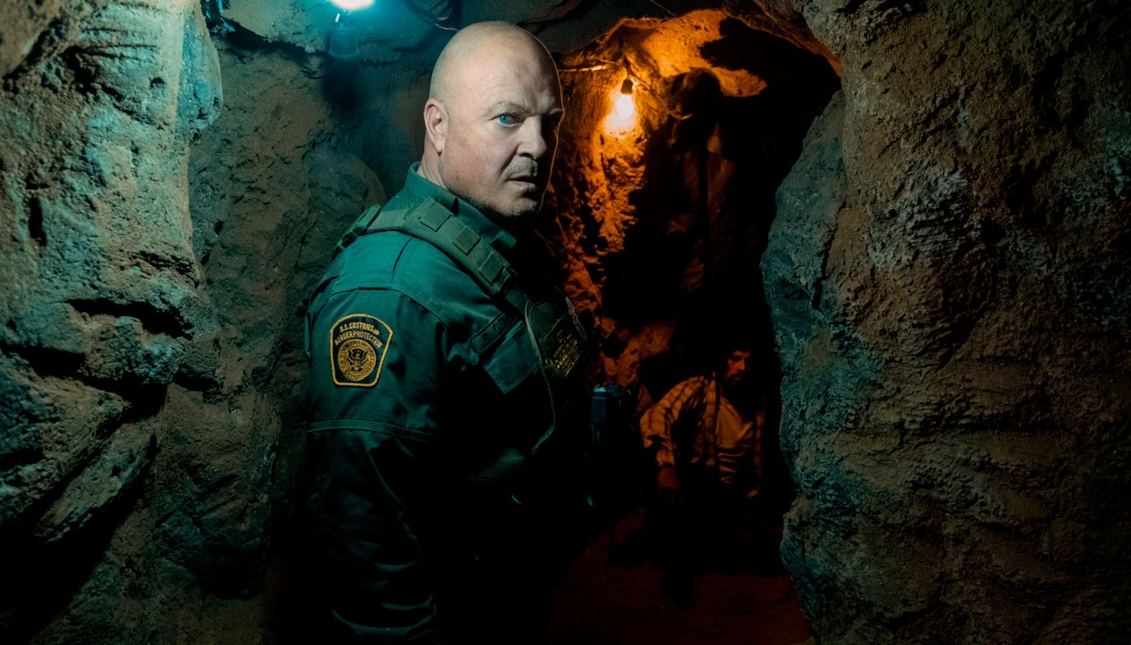 Michael Chiklis expresses the paranoid conditions of the guards.  PHOTOGRAPHY: Coyote, CBS 