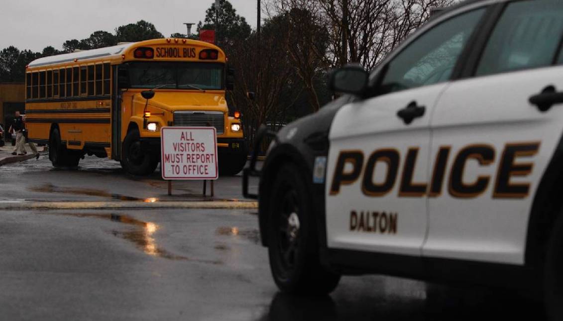 Dalton police respond to reports of shots fired at Dalton High School on Wednesday, Feb. 28, 2018. Photo by C.B. Schmelter /Times Free Press