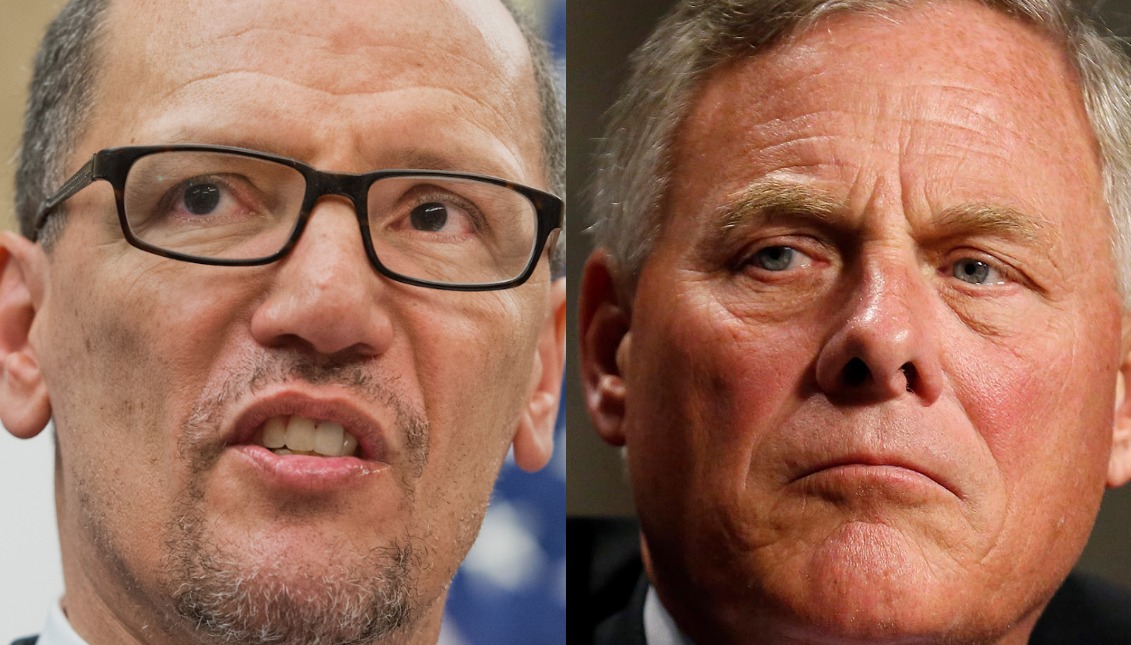 Democratic National Committee Chairman Tom Perez (left) and North Carolina Senator Richard Burr (right)