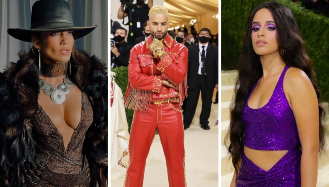 JLo, Maluma and Camila Cabello at the Met Gala 2021. Photo: Instagram captures. 