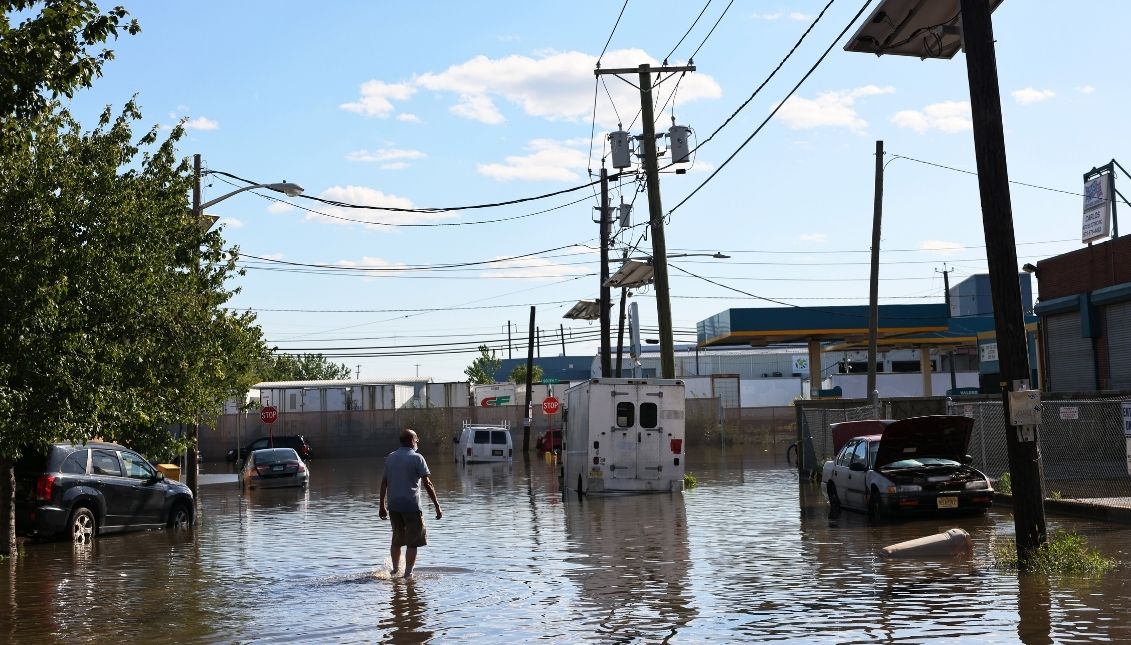 Flooding caused by storm Ida. Photo: Getty Images.