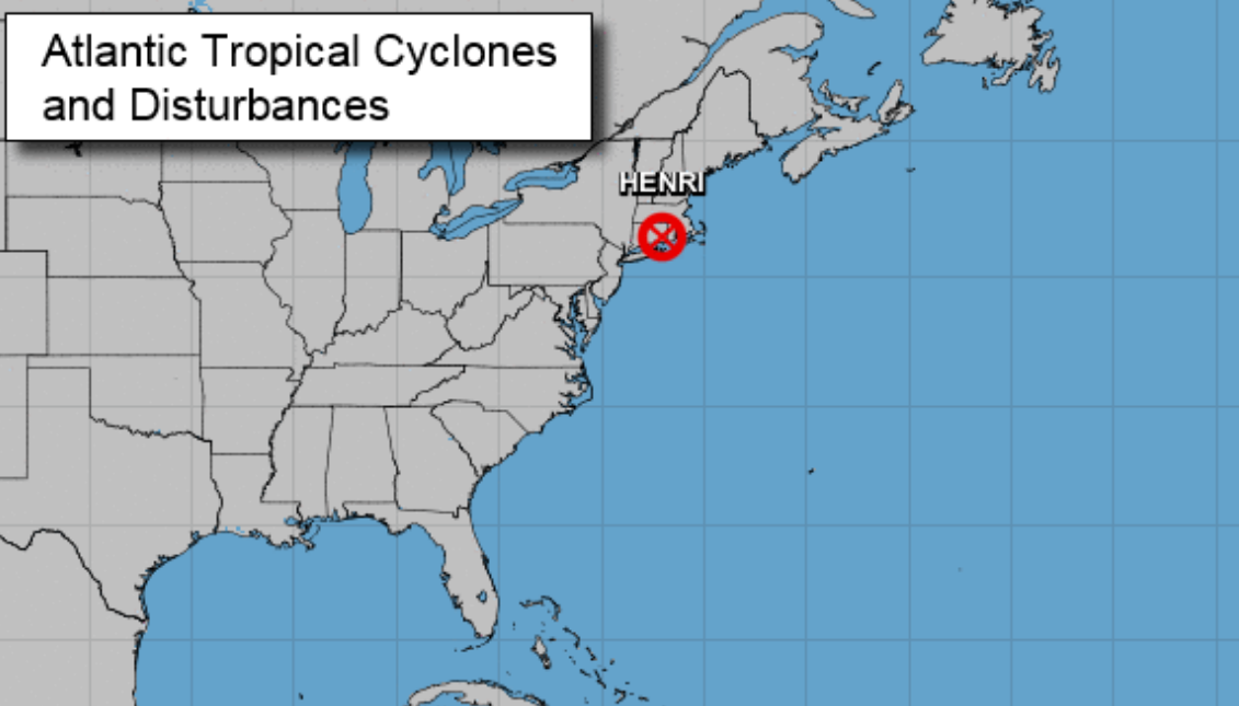 La tormenta 'Henri' en la costa noreste de Estados Unidos. Foto: National Hurricane Center 