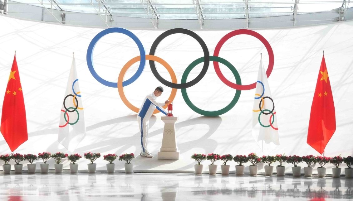 Lighting of the Olympic flame in Beijing 2022. Photo: @Beijing2022