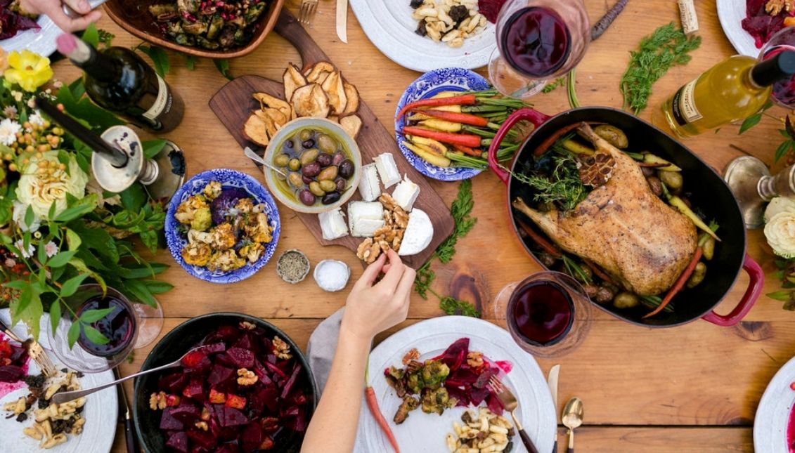 Some of the typical dishes that accompany the Thanksgiving evening. Photo: Alicia Bruce