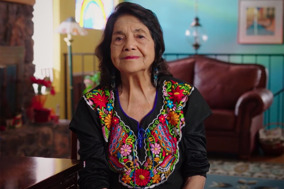 Activist and union leader Dolores Huerta. Frame from the film "Dolores".