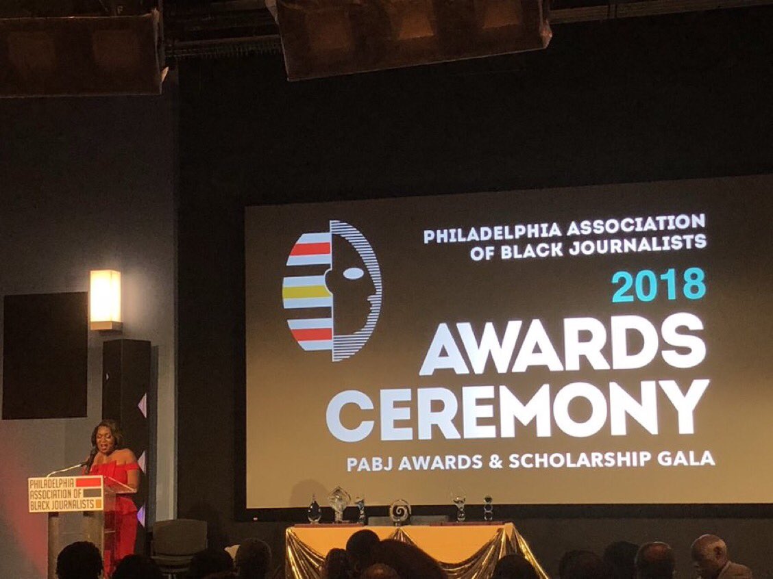 Melony Roy, PABJ President, speaking during the 2018 PABJ Awards & Scholarship Gala. Photo: PABJ Twitter