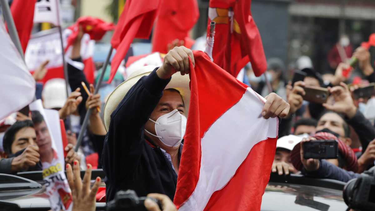 Leftist candidate Pedro Castillo, possible winner of the 2021 elections in Peru.