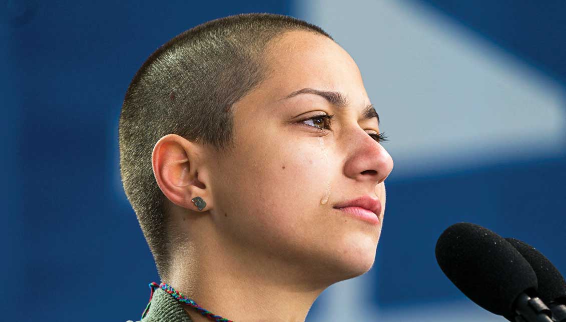 Emma González, during her symbolic silence at the March For Our Lives.