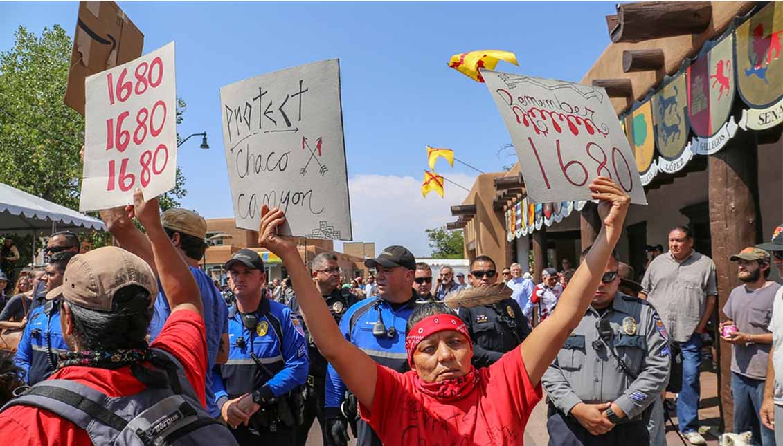 The Pueblo tribe had their own rebellion against Spanish conquistadores in 1680.