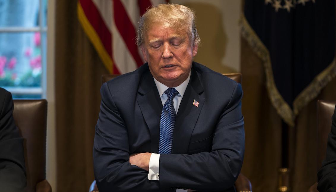 The president of the United States, Donald Trump, speaks with the media before a meeting with high military leadership on Monday, April 9, 2018, at the White House, in Washington (USA) EFE / JIM LO SCALZO