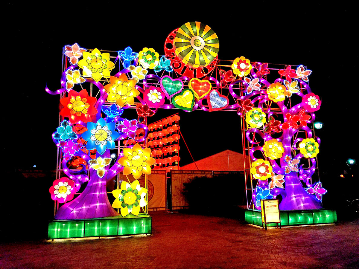 The Gate of Spring is one of the many lanterns on display during the Chinese Lantern Festival.  Photo: Peter Fitzpatrick/ AL DIA News