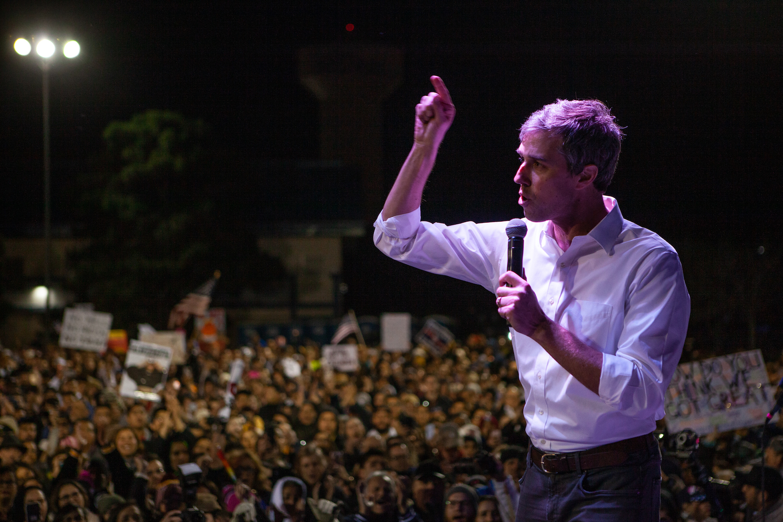  
Former candidate for U.S. Senate Beto O'Rourke speaks to thousands of people gathered to protest a U.S./Mexico border wall being pushed by President Donald Trump February 11, 2019 in El Paso, Texas. Photo: Christ Chavez/Getty Images.
