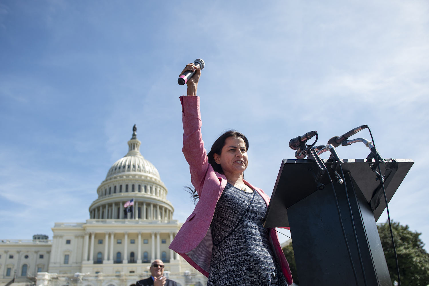 Rep. Nanette Barragán, R-Calif., speaks during the Climate Strike protest at the U.S. Capitol on Friday September 20, 2019. Photo: Caroline Brehman/CQ-Roll Call, Inc via Getty Images