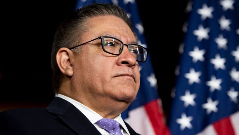 Rep. Salud Carbajal, D-Calif., participates in the Problem Solvers Caucus press conference in the Capitol on Tuesday, Feb. 11, 2020. (Photo By Bill Clark/CQ-Roll Call, Inc via Getty Images)