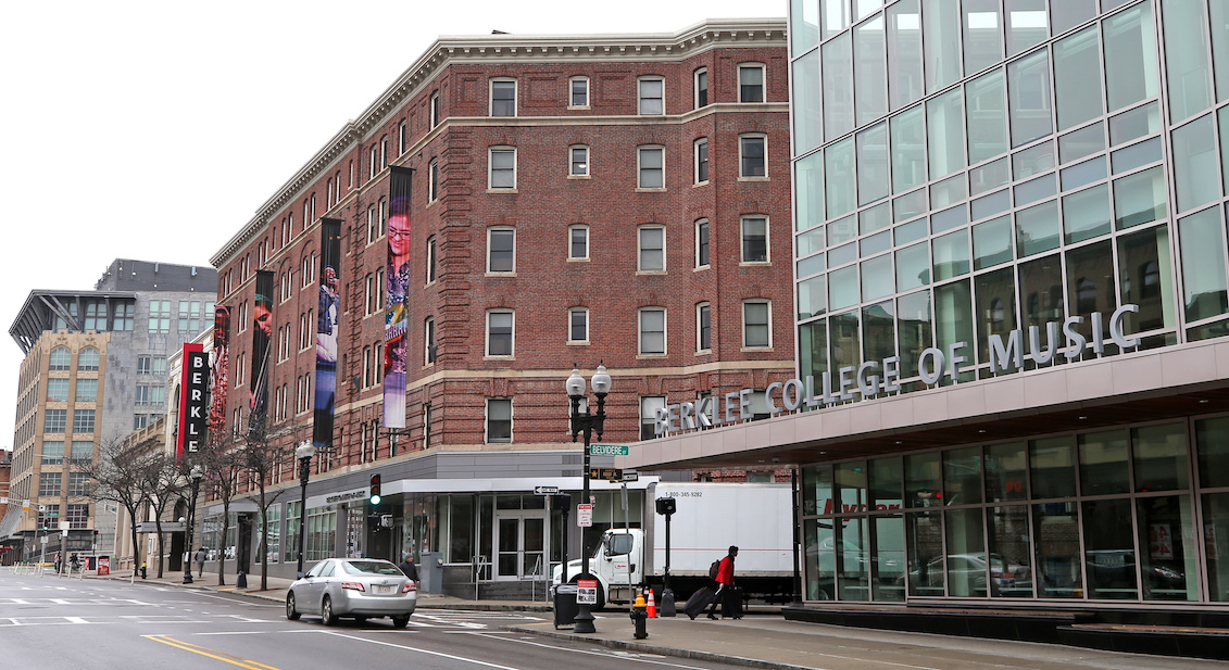 CAPTION: Berklee College of Music buildings at its campus on Massachusetts Avenue in Boston are pictured on March 17, 2020. Photo: David L. Ryan/ The Boston Globe via Getty Images.