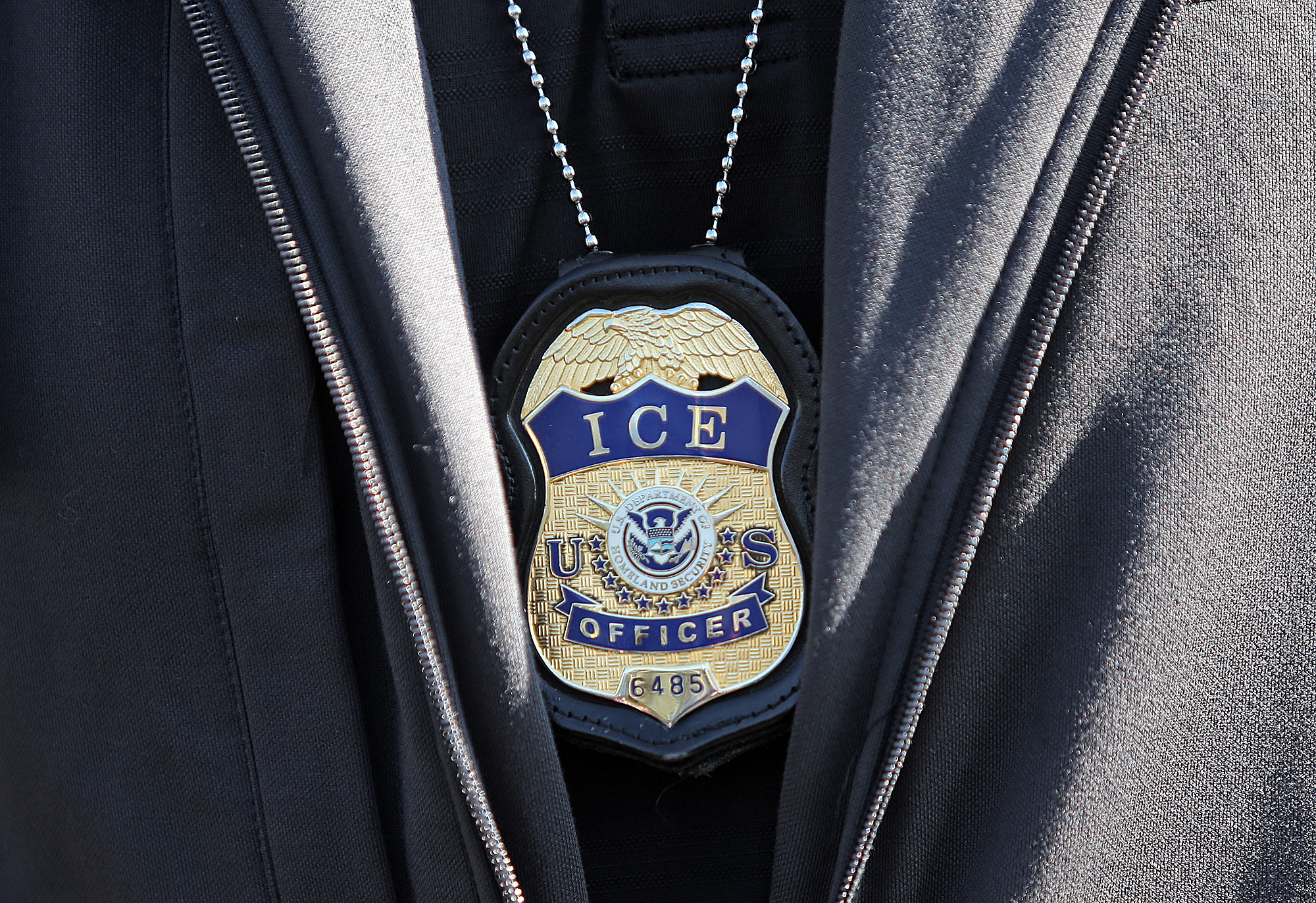 Photo: ICE agent badge on September 25, 2019 in Revere, Massachusetts. Matt Stone/MediaNews Group/Boston Herald via Getty Images