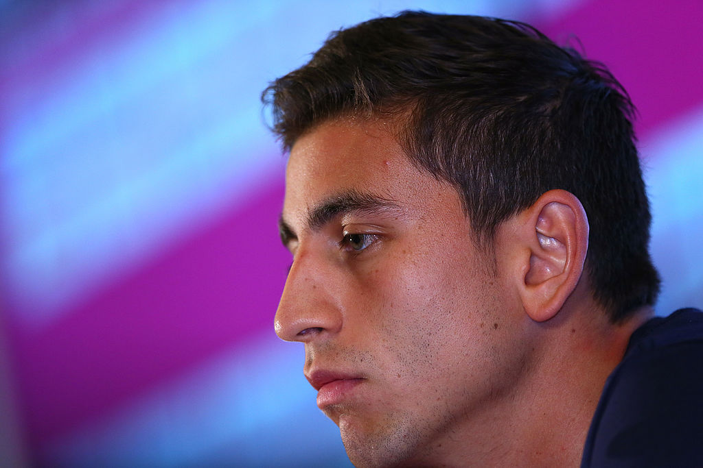 Alejandro Bedoya of the United States speaks to the media at Sao Paulo FC on June 17, 2014 in Sao Paulo, Brazil. (Photo by Kevin C. Cox/Getty Images)