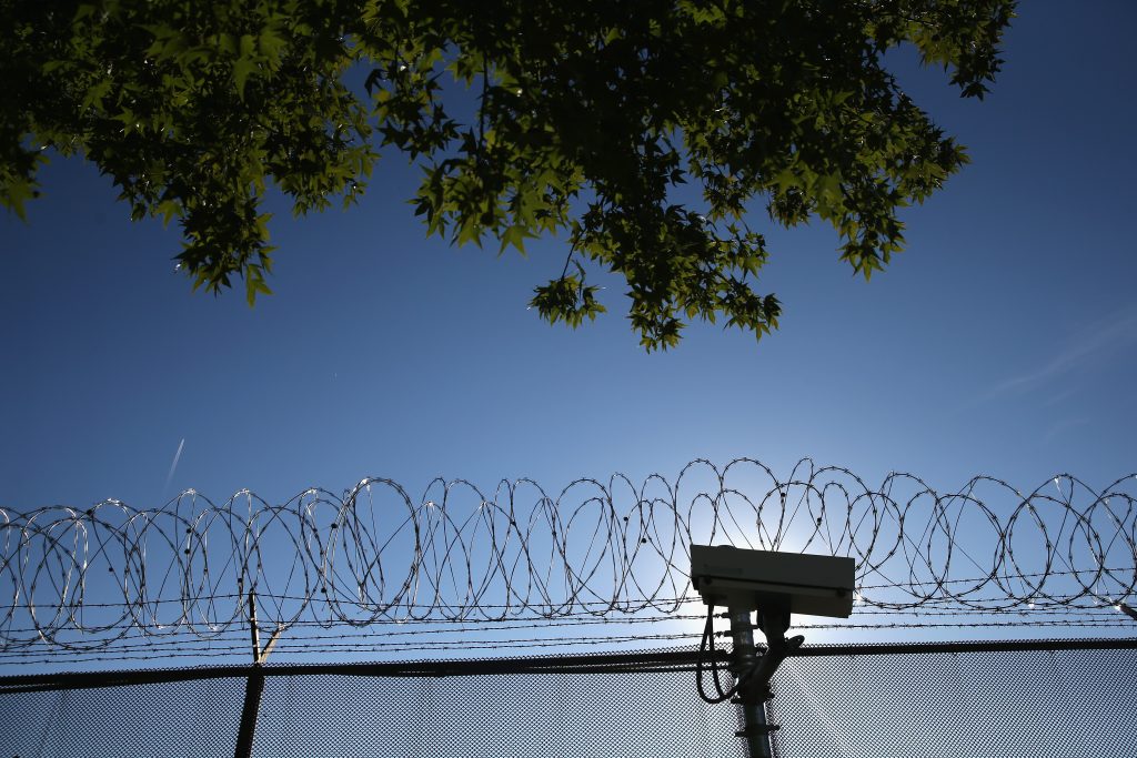 Progressive Caucus Chair Rep. Pramila Jayapal and Senator Jeff Merkley introduced the Freedom for Families Act on April 29. Photo: Berks County Family Detention Center. By John Moore/Getty Images