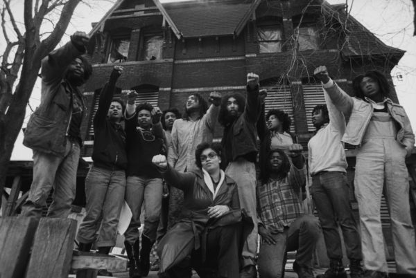 Members of MOVE revolutionary group in front of their house in the Powelton Village neighborhood of Philadelphia in 1978. Photo: Leif Scoogfors/Getty Images