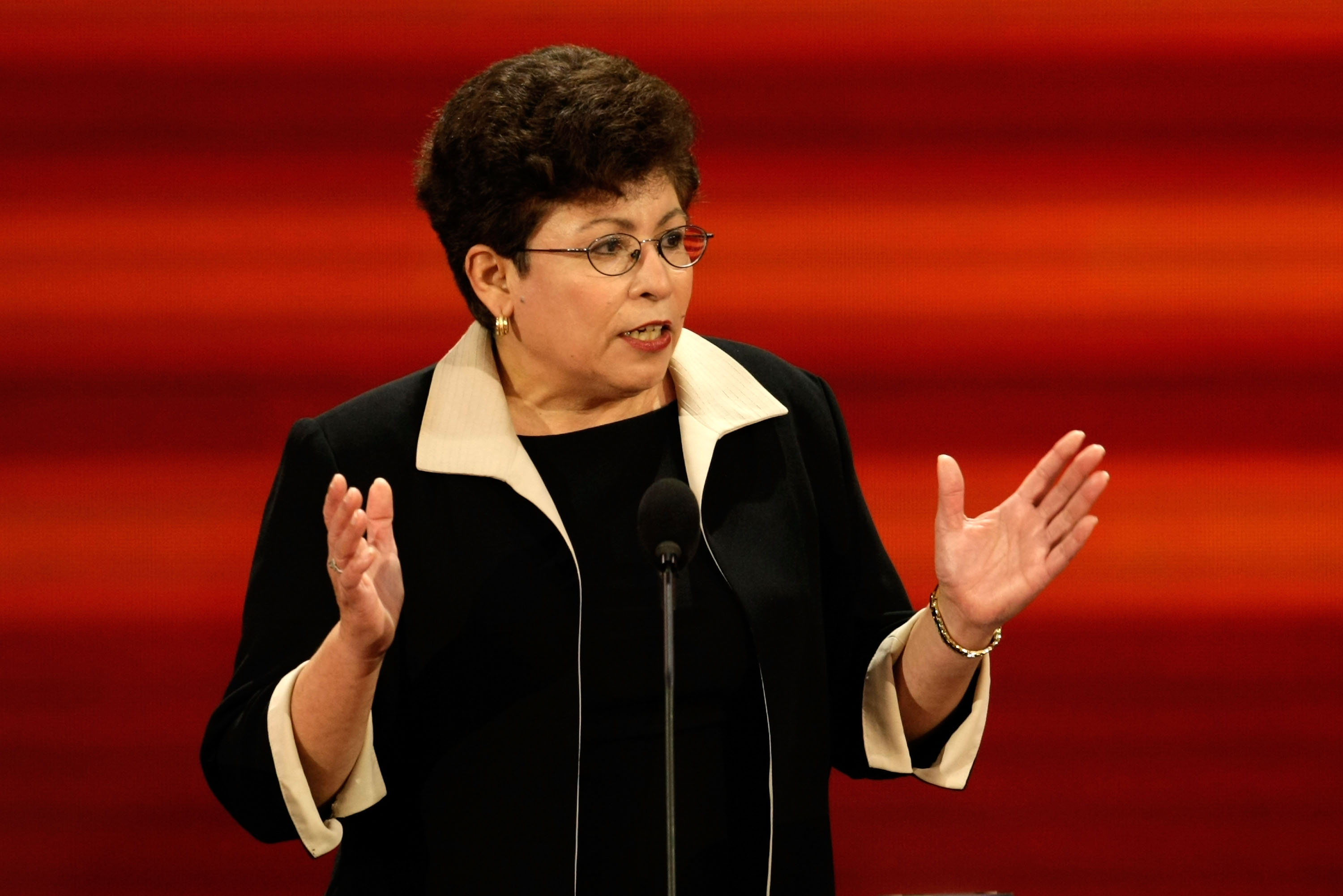 Dr. Elena Rios speaks on day three of the Republican National Convention (RNC) at the Xcel Energy Center on September 3, 2008 in St. Paul, Minnesota. The GOP will nominate U.S. Sen. John McCain (R-AZ) as the Republican choice for U.S. President on the last day of the convention. (Photo by Alex Wong/Getty Images)