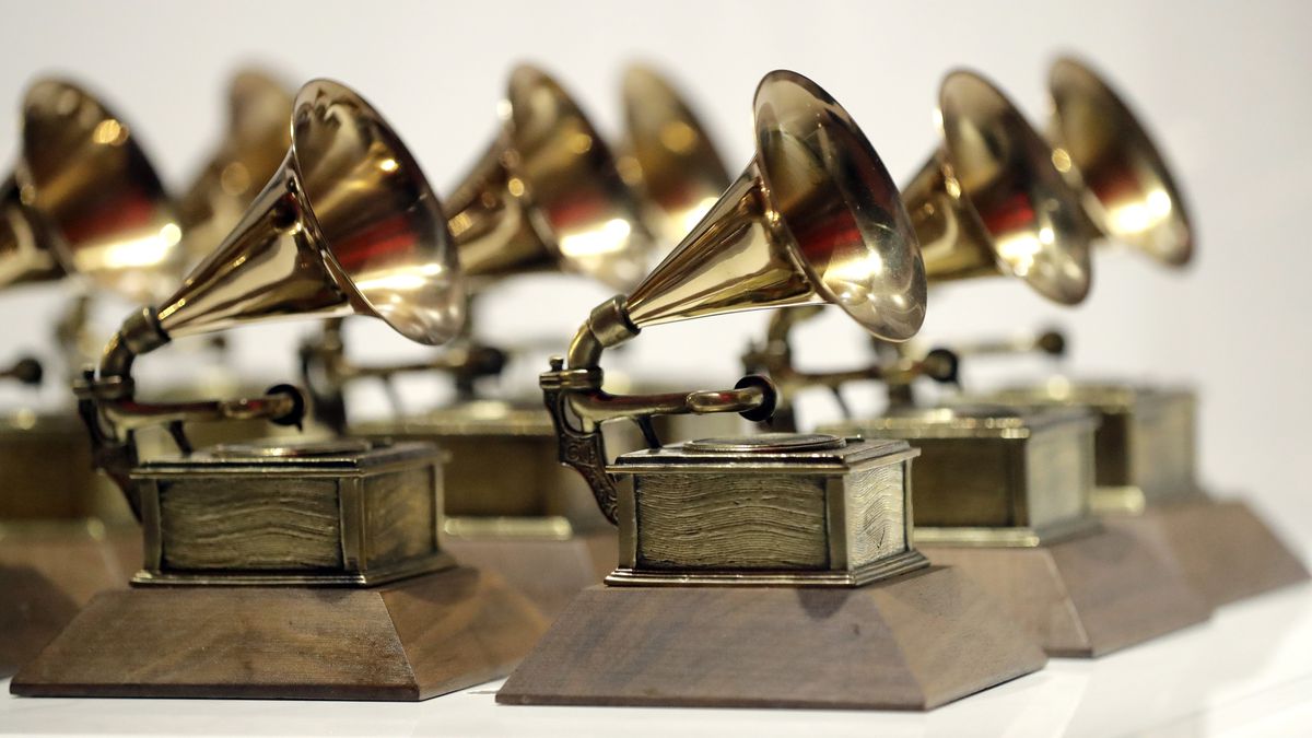 Grammy Awards statuettes.