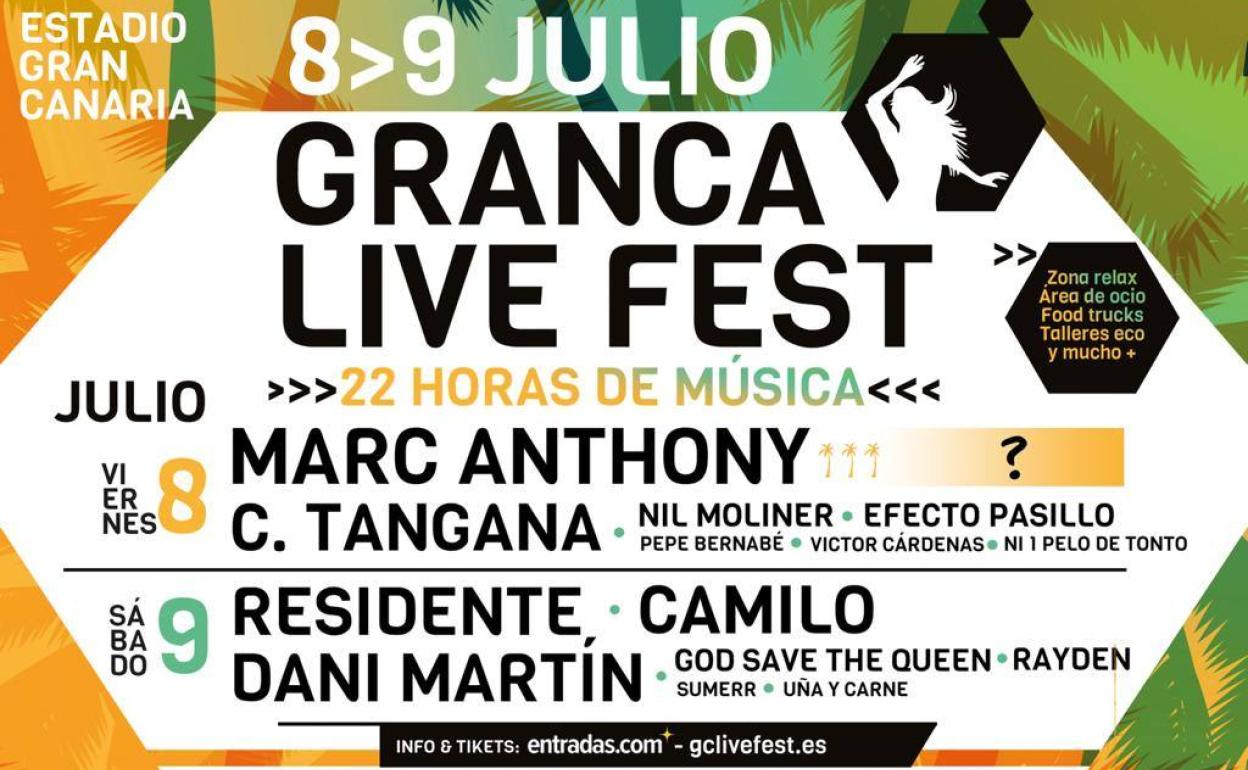 Lineup oficial del GranCa Live Fest.