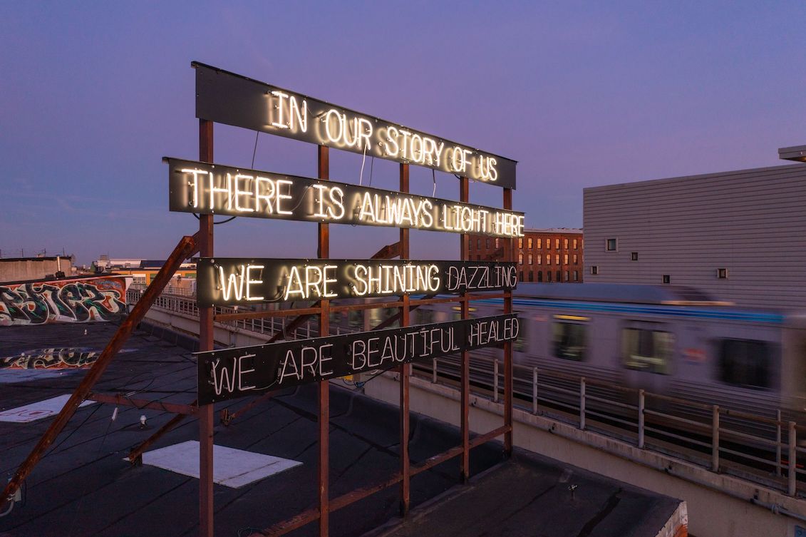 Mural Art Philadelphia's new light art installation. Photo: WEFILM PHILLY
