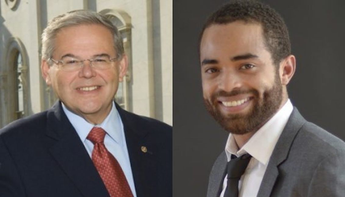 Senator Bob Menendez (D-NJ) and lawyer and political specialist, Michael Starr Hopkins.