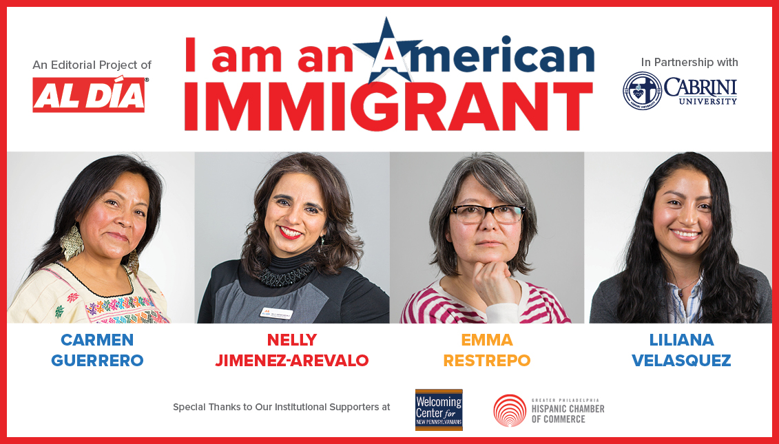 The four awardees for the I am an American Immigrant project. 