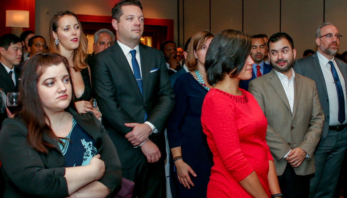 Attendees at the AL DÍA Foundation reception in New York City, held on Nov. 30, 2018. The diversity, and youth of these new leadership, was apparent in the room— also attended by the more senior city leaders like Walter D’Alessio, David Cohen, and Peter Longstreth. Photo: Desiree Halpern / AL DÍA News 