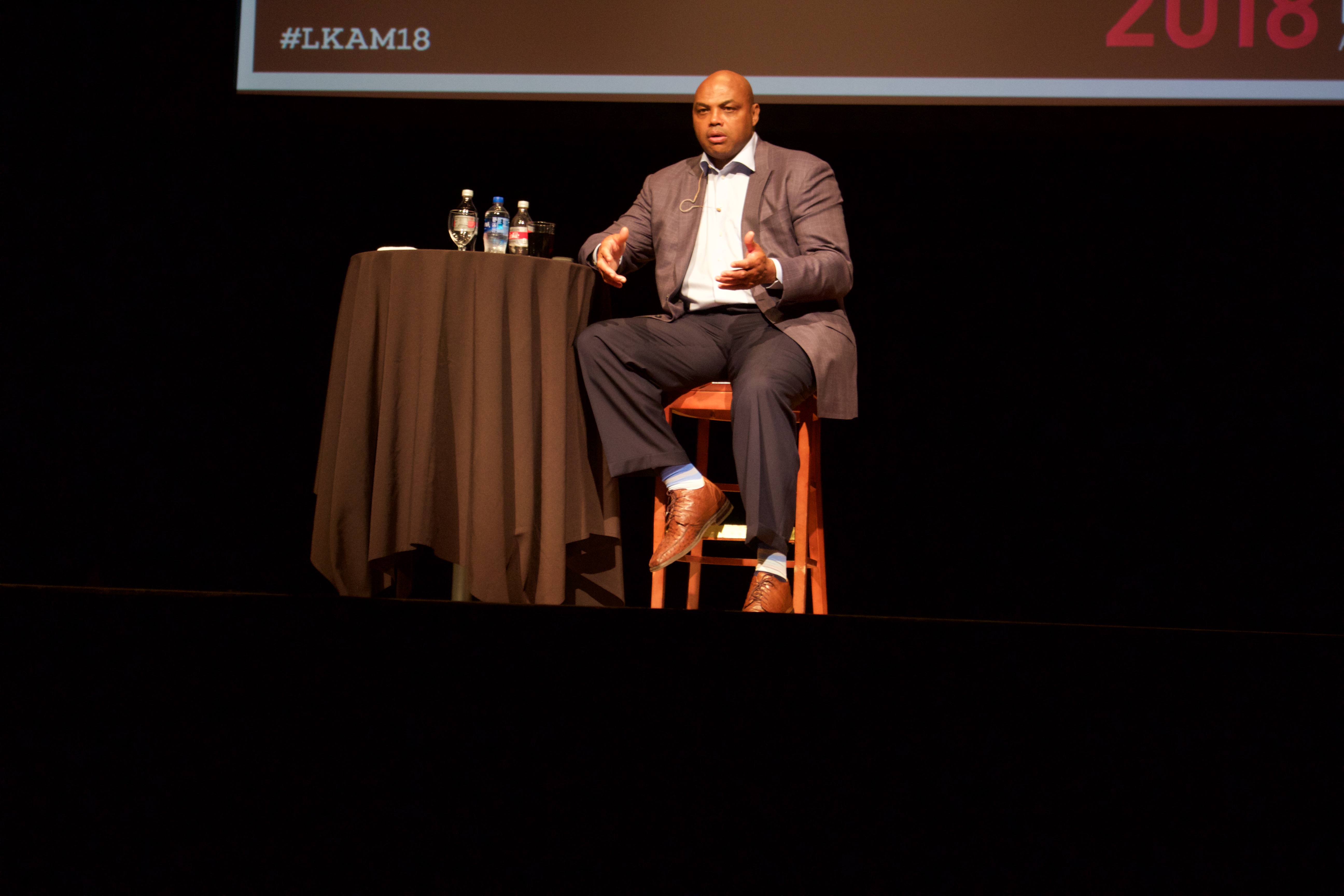 Charles Barkley spoke with and advised Temple University students before receiving the 2018 Lew Klein Excellence in the Media award.