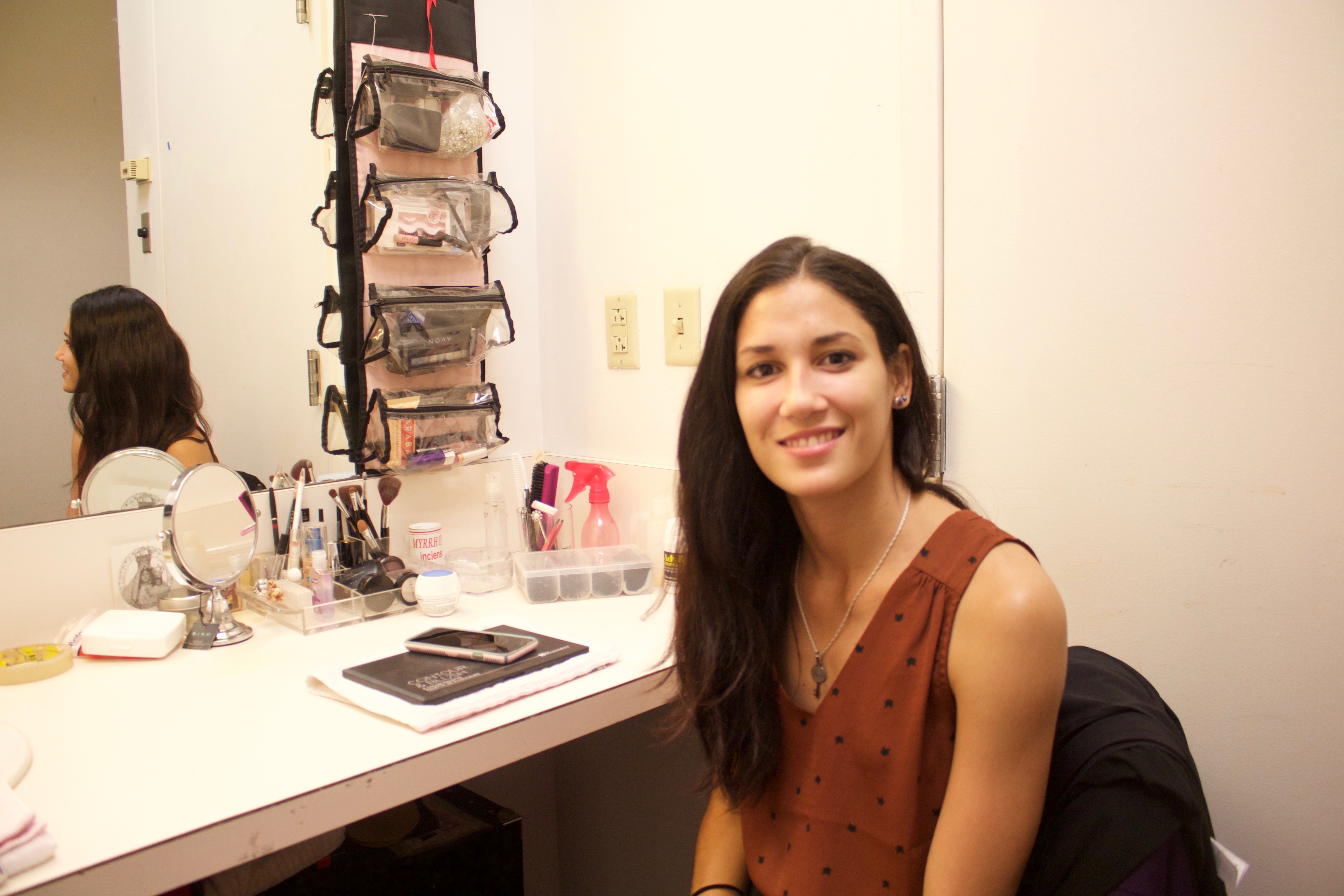 Mayara Pineiro sits in her dressing room several days before the Pennsylvania Ballet's production of Romeo and Juliet opens. Photo: Emily Neil / AL DÍA News