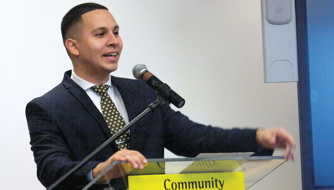 Darryl Irizarry, senior development officer at the Community College of Philadelphia, during the 2018 HAPPI Talks Entrepreneurship Conference on Nov. 15, 2018. Photo: Jensen Toussaint/AL DÍA News