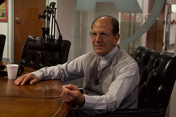 Fr. Alejandro Solalinde Guerra during a visit at the AL DÍA News Studio. (Photo by Emily Neil/AL DÍA News)