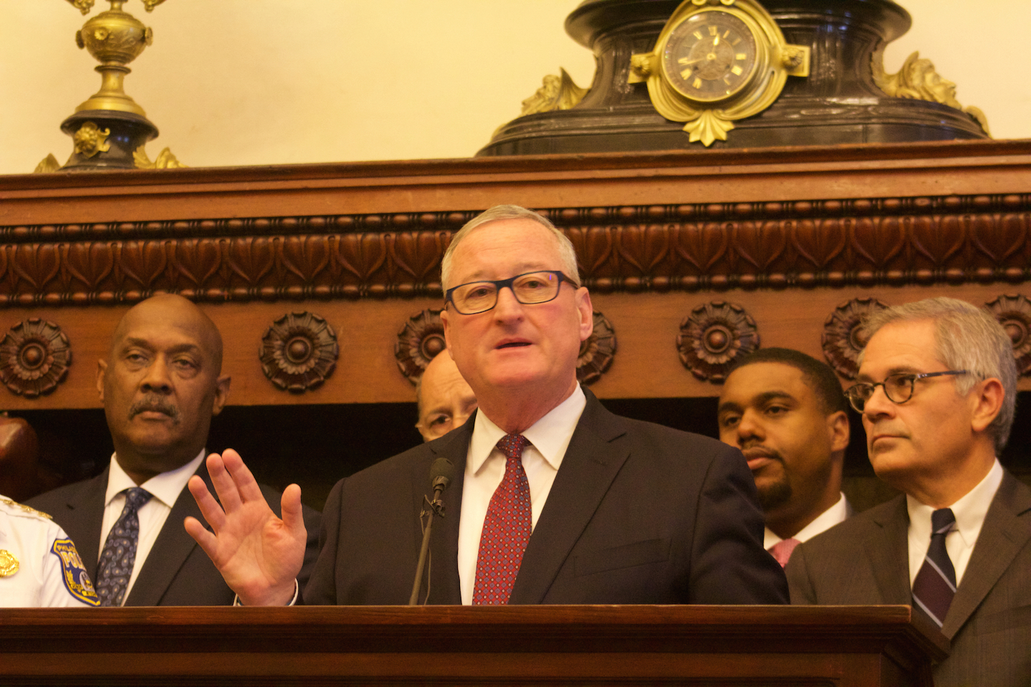 Philadelphia Mayor Jim Kenney both praised the police for their work during the shooting on Aug. 14 and called on legislators in PA to address gun violence. Photo: Michelle Myers/AL DÍA News.