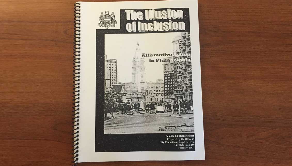 Facsimile of former Councilman Angel Ortiz's report "The Illusion of Inclusion". Photo: Linn Washington.