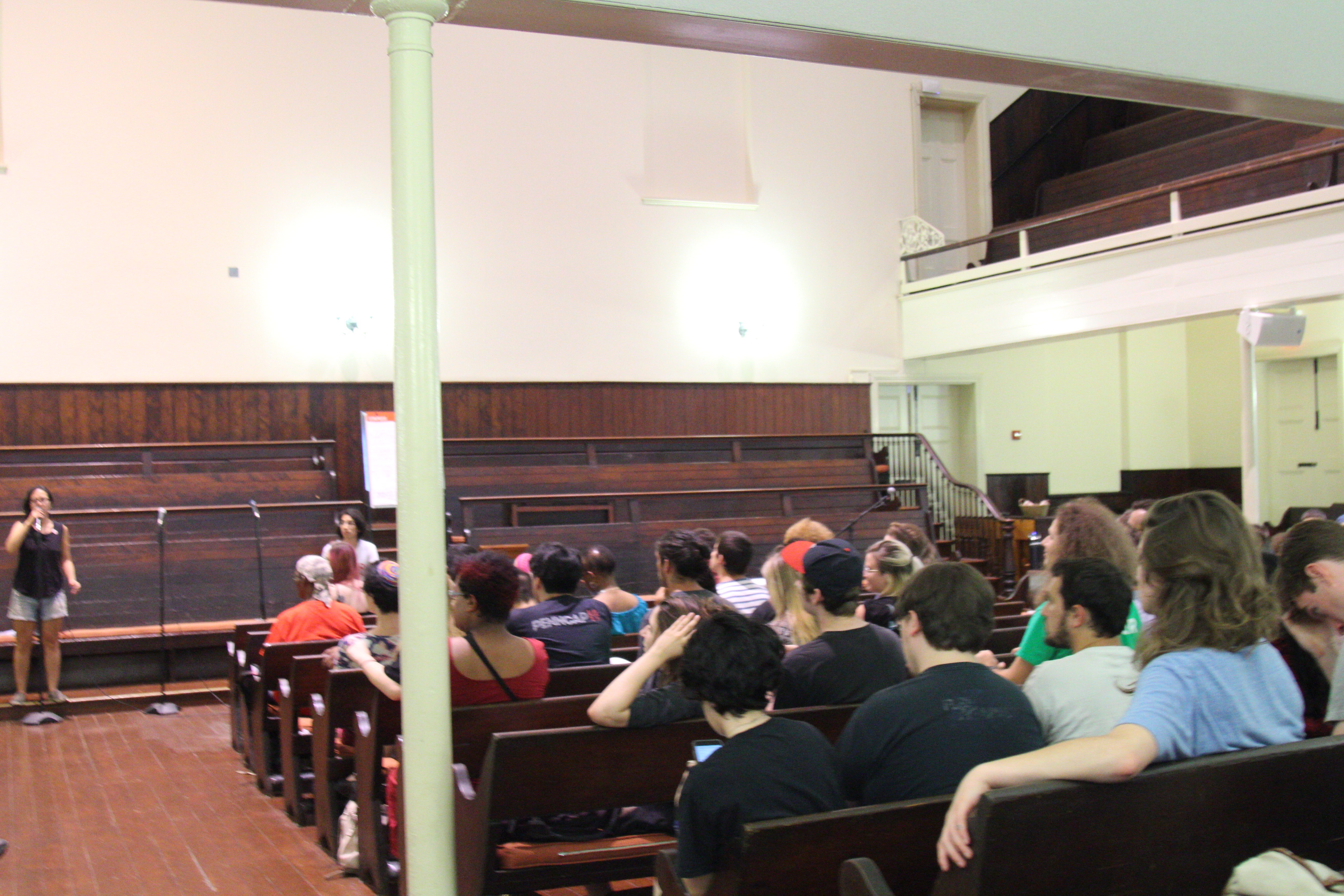 Participants and organizers of the Occupy ICE PHL movement met at the Friends Center on Cherry Street on July 10. Photo: Emily Neil / AL DÍA News
