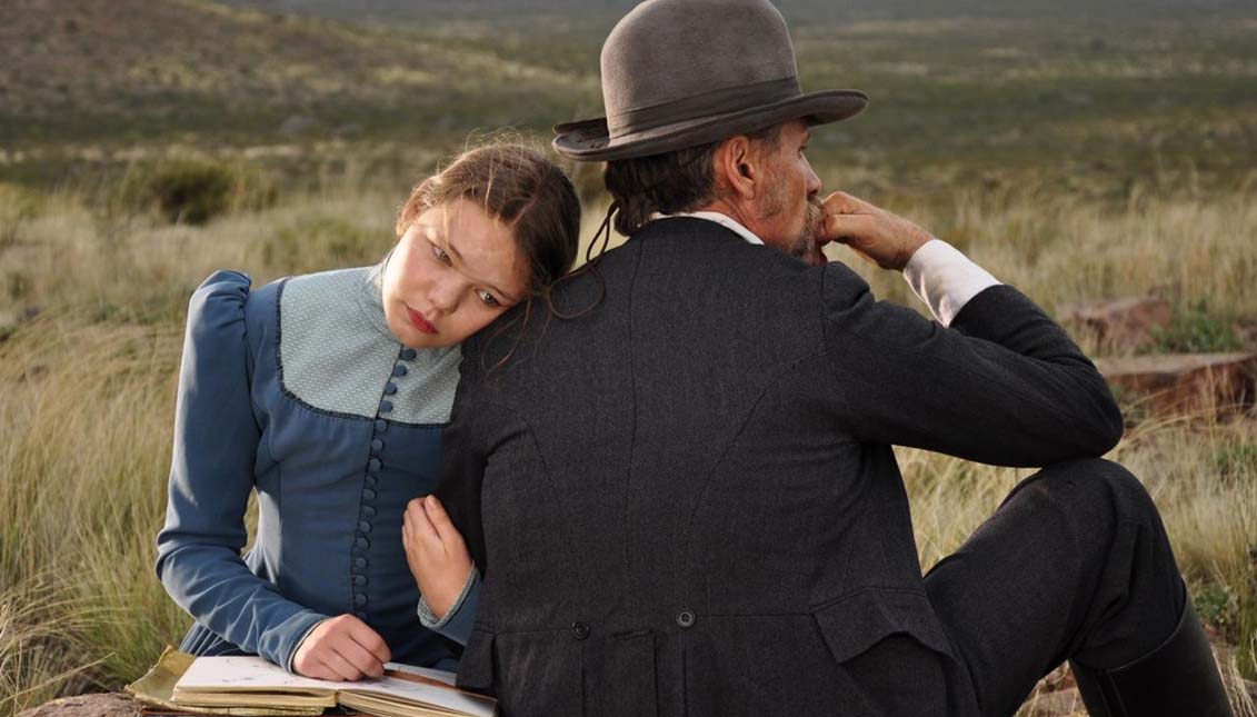 Viggo Mortensen masterfully plays a Danish captain in "Jauja" (2014), directed by Lisandro Alonso. 