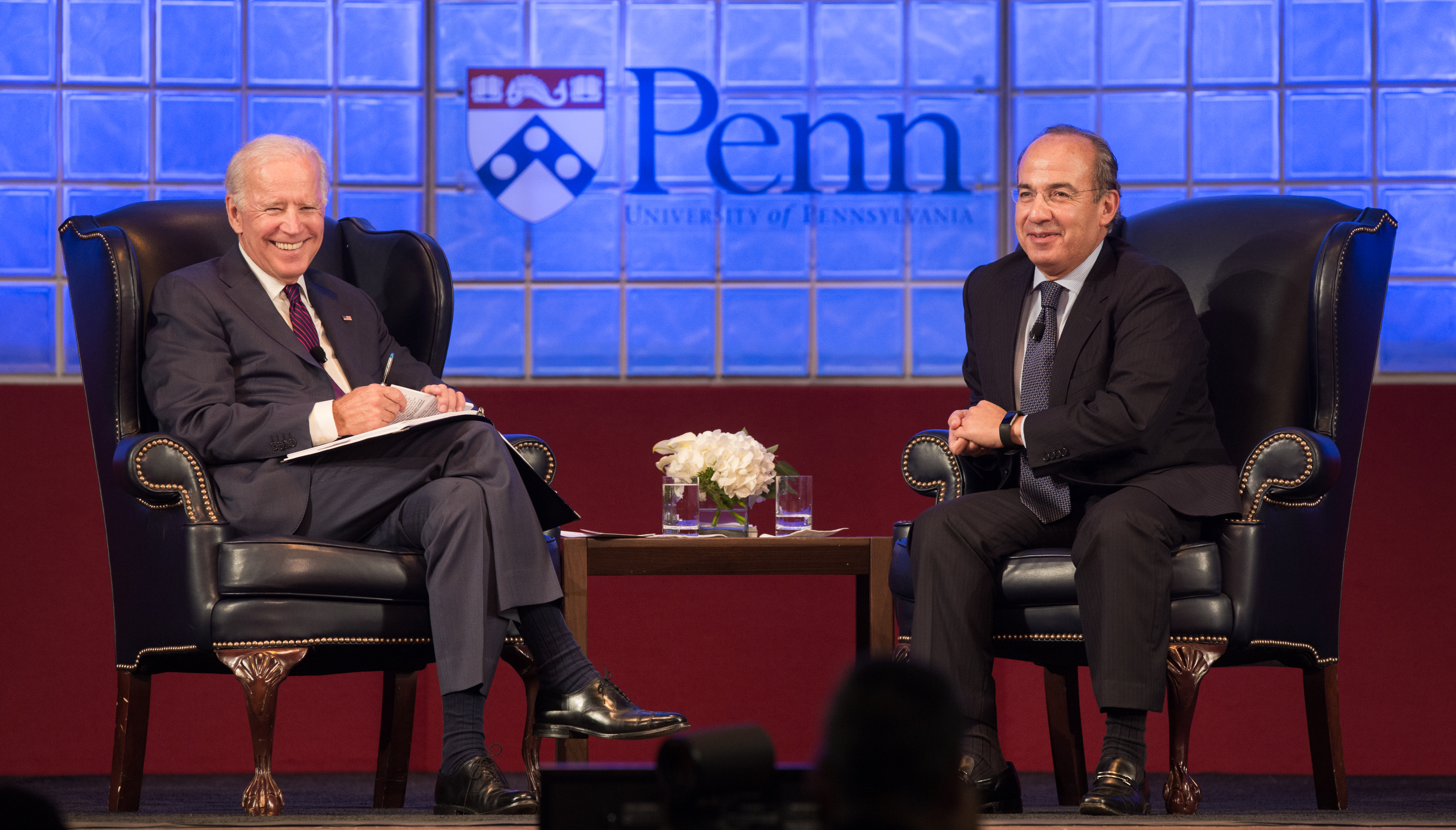 Joseph R. Biden Jr. and Felipe Calderón. Photo taken by Samantha Laub/AL DÍA News. 