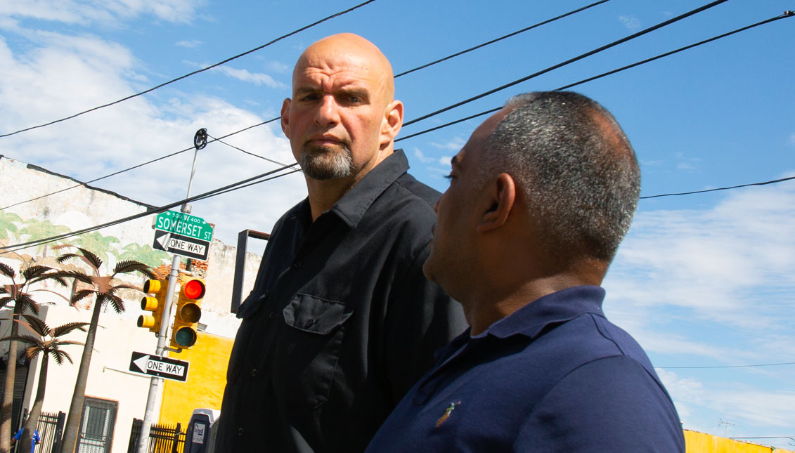 John Fetterman joined future State Rep. Danilo Burgos for a walk through Fairhill on Sept. 22. Photo: Sam Laub